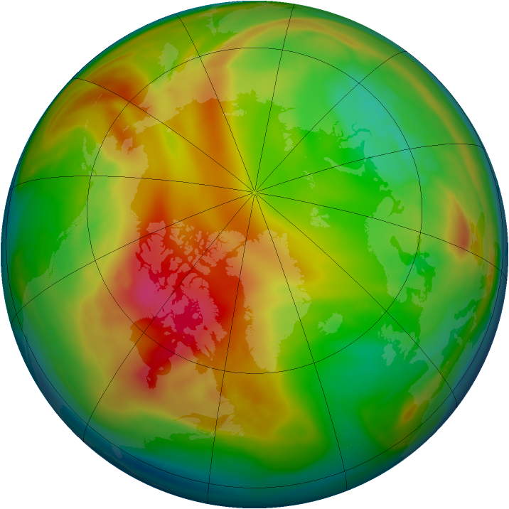 Arctic ozone map for 28 January 2007
